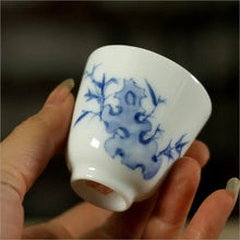 將圖片載入圖庫檢視器 Blue &amp; White Porcelain, Tea Cup, 2 Variations, 70ml*4pcs, Pine/ Bamboo - photo 2