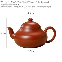 Carica l&#39;immagine nel visualizzatore di Gallery, Fully Handmade, Yixing &quot;Li Xing&quot; (Pear Shape) Teapot 180CC, &quot;Zhu Ni&quot; Mud,