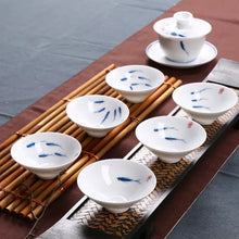 Load image into Gallery viewer, Dehua White Porcelain Gaiwan 140ml / Strainer / Pitcher 200ml / Tea Cup 60ml, KT