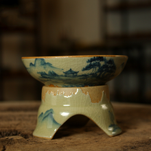 Load image into Gallery viewer, Rustic  Pottery Porcelain &quot;Cha Lou&quot; Strainer with Traditional Patterns