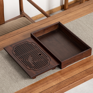 Bamboo Tea Tray "Sparrow" Board / Saucer with Water Tank, 3 Sizes.