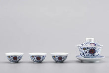 Load image into Gallery viewer, Gaiwan "Qing Hua Ci" (Blue and White Porcelain) Twining Lotus Pattern - King Tea Mall