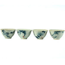 Load image into Gallery viewer, Gongfu Tea Cup, 60cc, 4pcs/set, Paint of Plum orchid bamboo chrysanthemum Porcel - photo 8