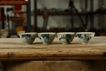 Load image into Gallery viewer, Gongfu Tea Cup, 60cc, 4pcs/set, Paint of Tradition Garden Porcelain with Glaze,  - photo 11