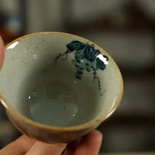 Load image into Gallery viewer, Gongfu Tea Cup, 60cc, 4pcs/set, Paint of Tradition Garden Porcelain with Glaze,  - photo 3