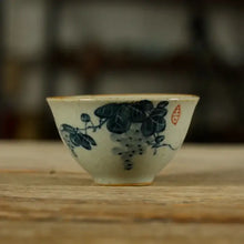 Load image into Gallery viewer, Gongfu Tea Cup, 60cc, 4pcs/set, Paint of Tradition Garden Porcelain with Glaze,  - photo 8