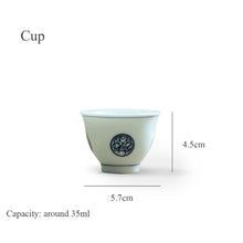 Load image into Gallery viewer, Hand Painted White Porcelain "Gai Wan", "Pitcher", "Strainer", and "Cup", Teawares. - King Tea Mall - photo 10