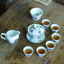 Load image into Gallery viewer, Hand Painted White Porcelain "Gai Wan", "Pitcher", "Strainer", and "Cup", Teawares. - King Tea Mall - photo 3