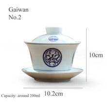 Load image into Gallery viewer, Hand Painted White Porcelain "Gai Wan", "Pitcher", "Strainer", and "Cup", Teawares. - King Tea Mall - photo 6
