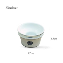 Load image into Gallery viewer, Hand Painted White Porcelain "Gai Wan", "Pitcher", "Strainer", and "Cup", Teawares. - King Tea Mall - photo 8