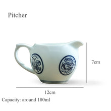 Load image into Gallery viewer, Hand Painted White Porcelain "Gai Wan", "Pitcher", "Strainer", and "Cup", Teawares. - King Tea Mall - photo 9