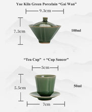 Load image into Gallery viewer, Handmade Yue Kiln Green Porcelain 100ml "Gai Wan",  50ml "Tea Cup" Gaiwan teacup tea wares teasers gongfu tea 