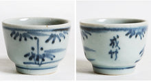 Carica l&#39;immagine nel visualizzatore di Gallery, Rustic Underglaze Blue Porcelain Gaiwan 110ml / Tea Cup 58ml Hand Made &amp; Drawing