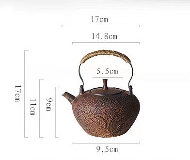 ChaoZhou Sha Tiao Water Boiling Kettle, Natural Clay, 900ml