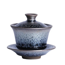 Load image into Gallery viewer, Jianzhan glaze Chinese gaiwan tea cup with saucer for gongfu tea brewing