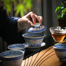 Load image into Gallery viewer, Jingdezhen Qing Hua Ci (Blue &amp; White Porcelain) Gaiwan 140 CC /175 CC, Tea Cup 3 - photo 7