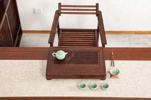 Bamboo Tea Tray "Shuang Yu" ( Twin Fishes) / Board / Saucer with Water Tank Two