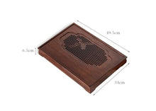 Load image into Gallery viewer, Bamboo Tea Tray &quot;Xi Shang Mei Shao&quot; (Lucky Sparrow) / Board / Saucer with Water Tank