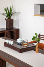 Load image into Gallery viewer, Bamboo Tea Tray &quot;Xi Shang Mei Shao&quot; (Lucky Sparrow) / Board / Saucer with Water Tank