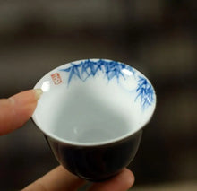 Load image into Gallery viewer, Ocean Blue Glaze Ceramic Tea Cup 55cc, 3 Patterns - photo 4