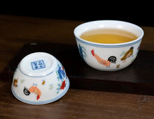 Load image into Gallery viewer, Porcelain Tea Cup "Ji Gang Bei" ( Rooster Cup ) Hand Painting 55ml / 130ml JingDeZhen Gongfu Cha Teawares - King Tea Mall