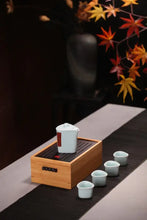 將圖片載入圖庫檢視器 Portable Traveling Tea Sets with Bamboo Tea Tray Box One Pot + 4 Cups - photo 5