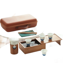 將圖片載入圖庫檢視器 Portable Traveling Tea Sets with Bamboo Tea Tray