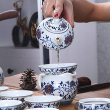 Load image into Gallery viewer, "Qing Hua Ci" (Blue and White Porcelain) Twining Lotus Pattern Tea Pot - King Tea Mall