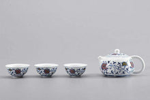 Load image into Gallery viewer, "Qing Hua Ci" (Blue and White Porcelain) Twining Lotus Pattern Tea Pot - King Tea Mall