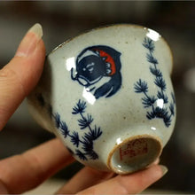 Load image into Gallery viewer, Rustic Blue and White Porcelain, 120cc Gaiwan, Tea Cup, 2 Variations. - photo 4