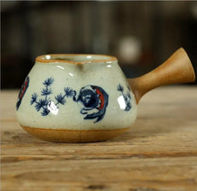Load image into Gallery viewer, Rustic Porcelain GongDaoBei (Pitcher) 160cc, 3 Paterns' Caligraphy Painting. - photo 7