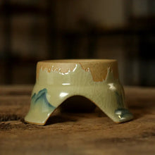 Load image into Gallery viewer, Rustic Pottery Porcelain Cha Lou Strainer with Traditional Patterns - photo 5