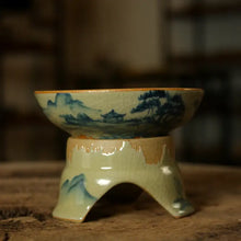 Load image into Gallery viewer, Rustic Pottery Porcelain Cha Lou Strainer with Traditional Patterns