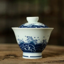 將圖片載入圖庫檢視器 White Porcelain Gaiwan, 180ml, 3 kinds of Painting.